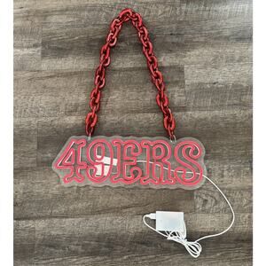 NFL Football Fan Chain Necklace LED Neon Sign Light Battery-operated 49ers